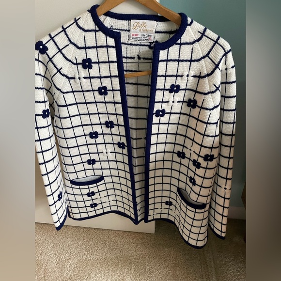 Lilly of California vintage open front cardigan sweater. - Picture 2 of 11